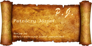 Petróczy József névjegykártya