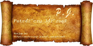 Petróczy József névjegykártya