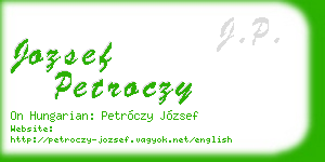 jozsef petroczy business card