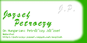 jozsef petroczy business card